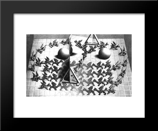 Magic Mirror 20x24 Black Modern Wood Framed Art Print Poster by Escher, M.C.