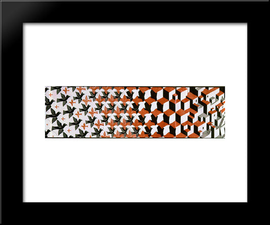 Metamorphosis Ii Excerpt 5 20x24 Black Modern Wood Framed Art Print Poster by Escher, M.C.