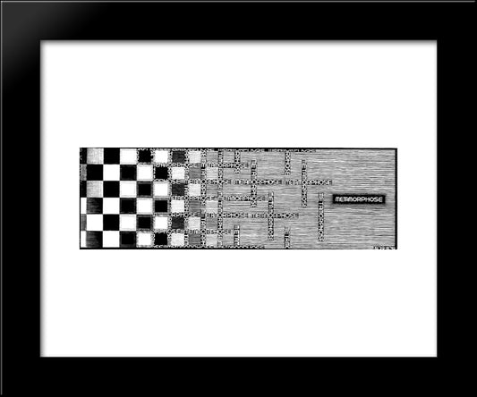 Metamorphosis Ii Excerpt 7 20x24 Black Modern Wood Framed Art Print Poster by Escher, M.C.