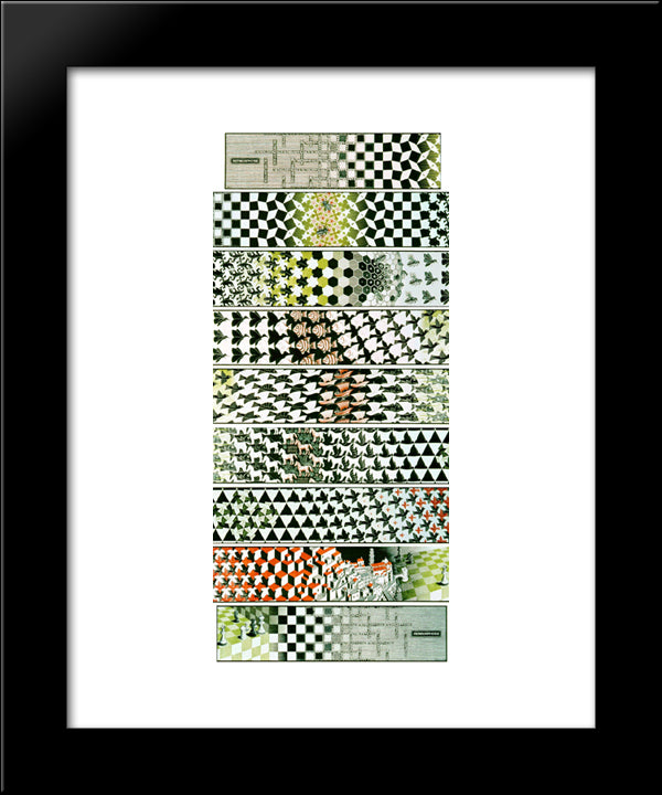 Metamorphosis Iii 20x24 Black Modern Wood Framed Art Print Poster by Escher, M.C.