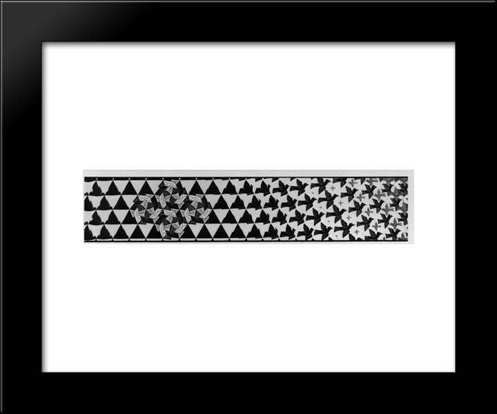 Metamorphosis Iii Excerpt 6 20x24 Black Modern Wood Framed Art Print Poster by Escher, M.C.