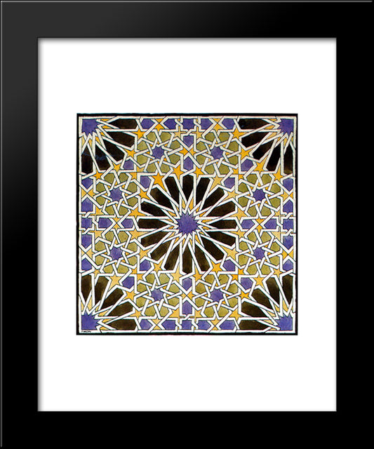 Mural Mosaic In The Alhambra 20x24 Black Modern Wood Framed Art Print Poster by Escher, M.C.