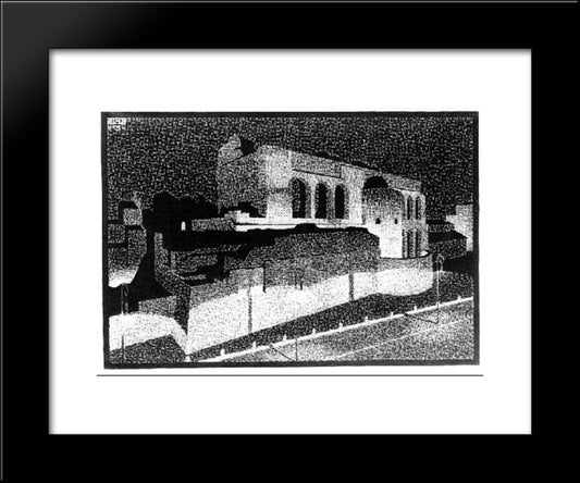 Nocturnal Rome, Basilica Of Constantine 20x24 Black Modern Wood Framed Art Print Poster by Escher, M.C.