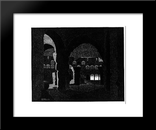 Nocturnal Rome, Colosseum 20x24 Black Modern Wood Framed Art Print Poster by Escher, M.C.