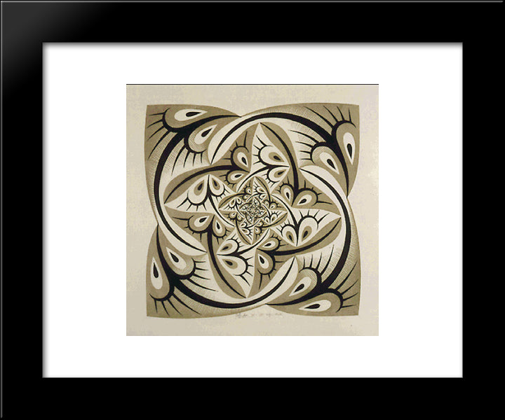 Path Of Life Ii Colour 20x24 Black Modern Wood Framed Art Print Poster by Escher, M.C.