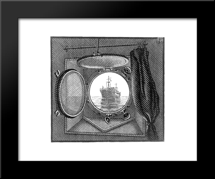 Porthole 20x24 Black Modern Wood Framed Art Print Poster by Escher, M.C.