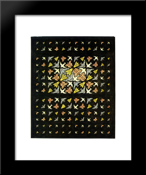 Prelim Drawing Ceiling Decoration For Philips_ 20x24 Black Modern Wood Framed Art Print Poster by Escher, M.C.