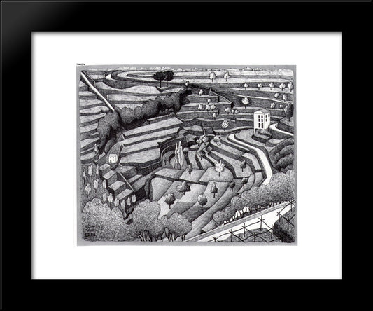 Ravello Ii 20x24 Black Modern Wood Framed Art Print Poster by Escher, M.C.