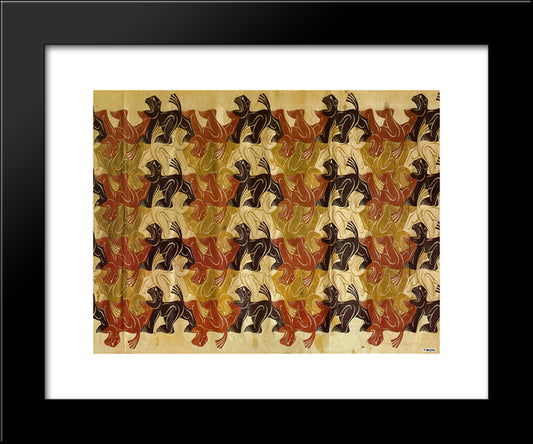 Regular Division Of The Plane Kakemono 20x24 Black Modern Wood Framed Art Print Poster by Escher, M.C.