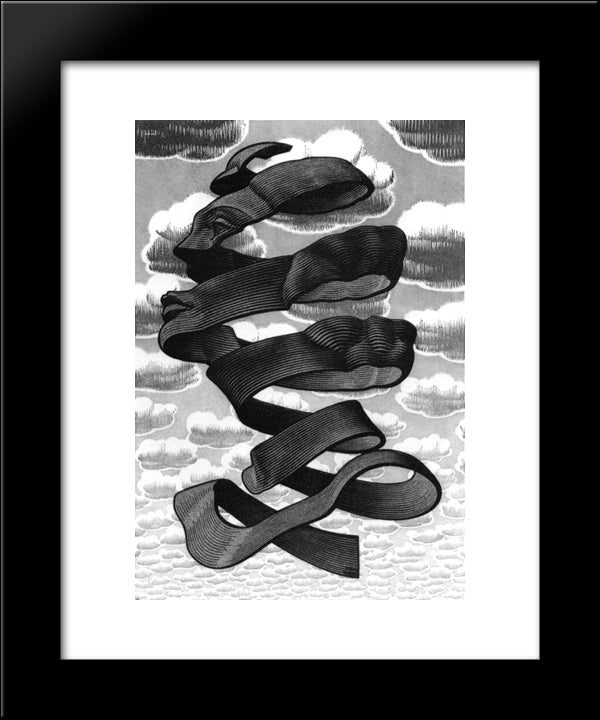 Rind 20x24 Black Modern Wood Framed Art Print Poster by Escher, M.C.