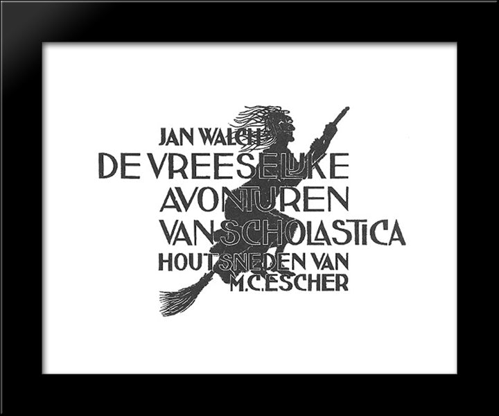 Scholastica (Cover) 20x24 Black Modern Wood Framed Art Print Poster by Escher, M.C.