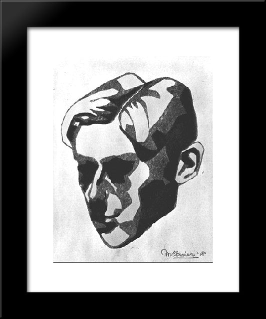 Self Portrait 20x24 Black Modern Wood Framed Art Print Poster by Escher, M.C.