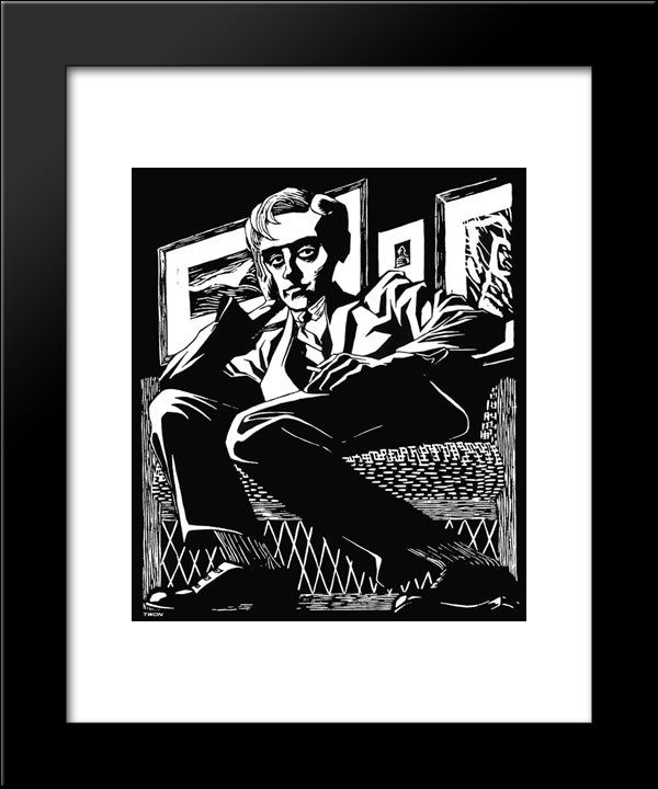 Self Portrait In A Chair 20x24 Black Modern Wood Framed Art Print Poster by Escher, M.C.