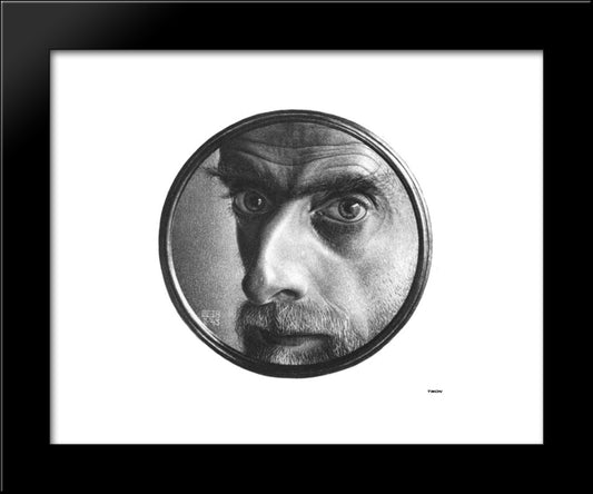 Self - Portrait Ii 20x24 Black Modern Wood Framed Art Print Poster by Escher, M.C.