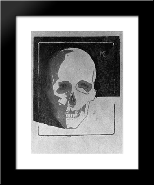 Skull 20x24 Black Modern Wood Framed Art Print Poster by Escher, M.C.