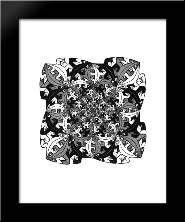 Smaller & Smaller 20x24 Black Modern Wood Framed Art Print Poster by Escher, M.C.