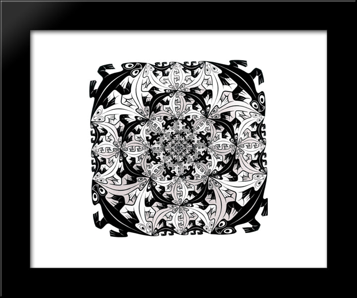 Smaller And Smaller 20x24 Black Modern Wood Framed Art Print Poster by Escher, M.C.