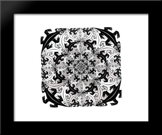 Smaller And Smaller 20x24 Black Modern Wood Framed Art Print Poster by Escher, M.C.