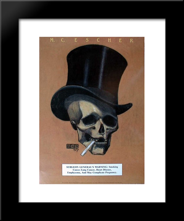 Smoking Warning 20x24 Black Modern Wood Framed Art Print Poster by Escher, M.C.