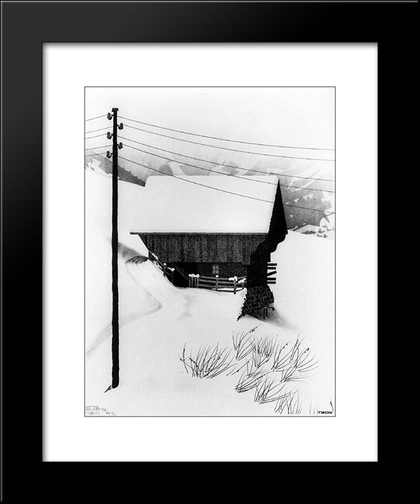 Snow 20x24 Black Modern Wood Framed Art Print Poster by Escher, M.C.