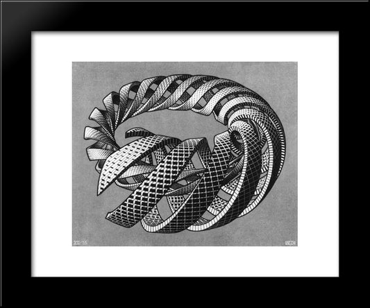 Spirals 20x24 Black Modern Wood Framed Art Print Poster by Escher, M.C.