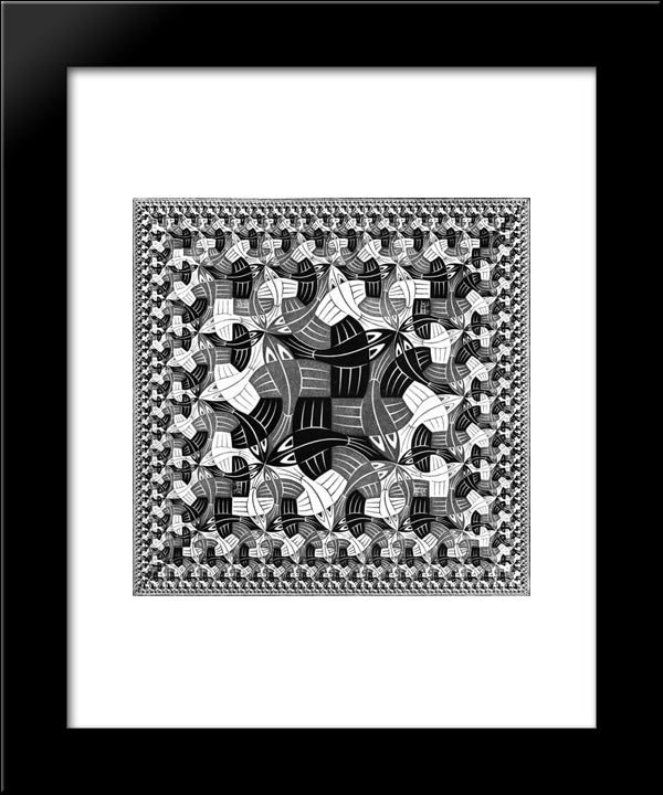 Square Limit 20x24 Black Modern Wood Framed Art Print Poster by Escher, M.C.