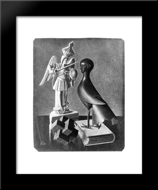 Still Life 20x24 Black Modern Wood Framed Art Print Poster by Escher, M.C.