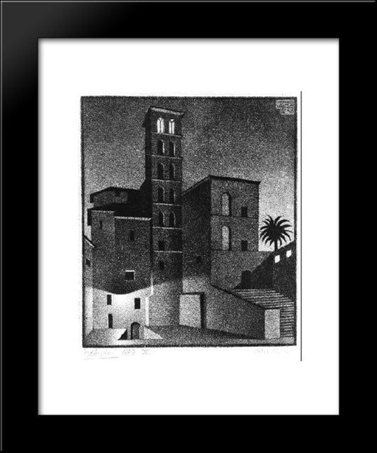 Street In Scanno, Abruzzi 20x24 Black Modern Wood Framed Art Print Poster by Escher, M.C.