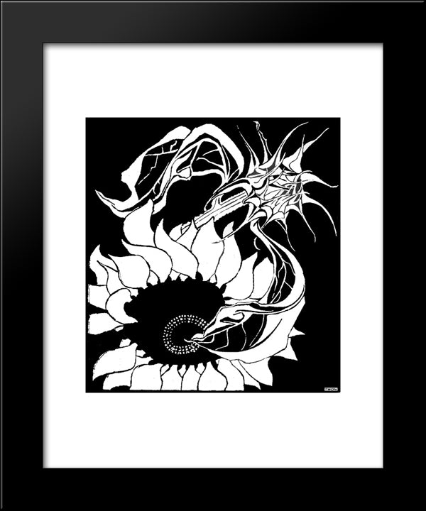 Sunflowers 20x24 Black Modern Wood Framed Art Print Poster by Escher, M.C.