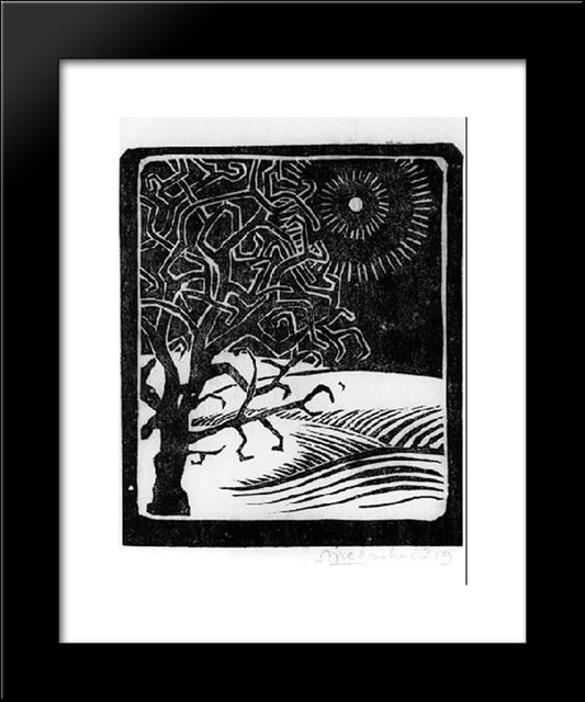 The Borger Oak 20x24 Black Modern Wood Framed Art Print Poster by Escher, M.C.