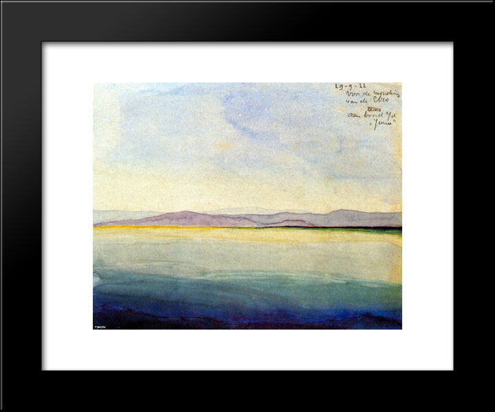 The Sea At The Mouth Of The Ebro 20x24 Black Modern Wood Framed Art Print Poster by Escher, M.C.