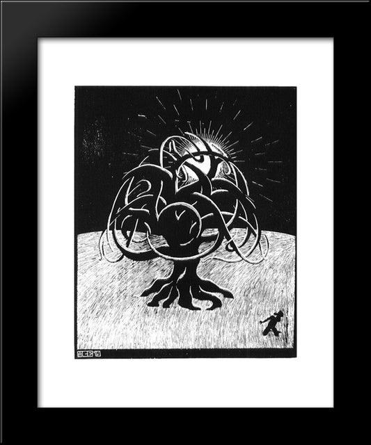 Twon Tree 20x24 Black Modern Wood Framed Art Print Poster by Escher, M.C.