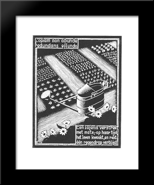 Wateringcan 20x24 Black Modern Wood Framed Art Print Poster by Escher, M.C.