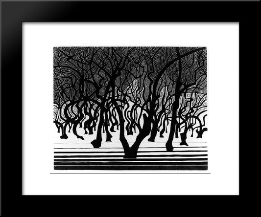 Wood Near Menton 20x24 Black Modern Wood Framed Art Print Poster by Escher, M.C.