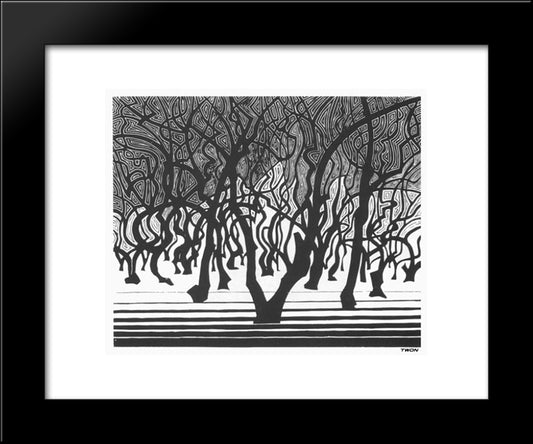 Woods Near Menton 20x24 Black Modern Wood Framed Art Print Poster by Escher, M.C.