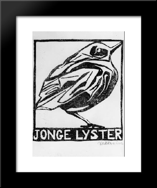 Young Thrush 20x24 Black Modern Wood Framed Art Print Poster by Escher, M.C.