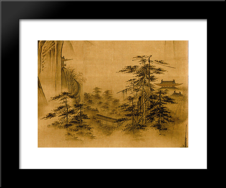 Dancing And Singing (Peasants Returning From Work) (Detail 1) 20x24 Black Modern Wood Framed Art Print Poster by Ma Yuan