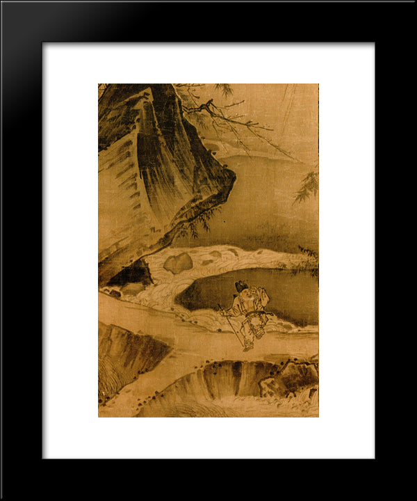 Dancing And Singing (Peasants Returning From Work) (Detail 2) 20x24 Black Modern Wood Framed Art Print Poster by Ma Yuan