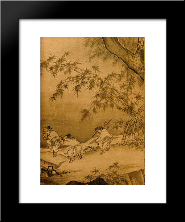 Dancing And Singing (Peasants Returning From Work) (Detail 3) 20x24 Black Modern Wood Framed Art Print Poster by Ma Yuan