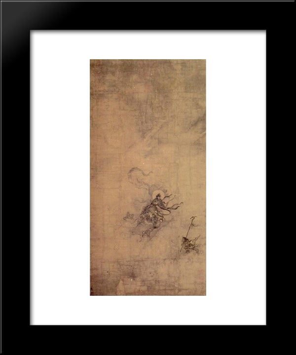 Immortal Riding A Dragon 20x24 Black Modern Wood Framed Art Print Poster by Ma Yuan