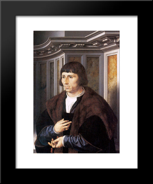 A Man With A Rosary 20x24 Black Modern Wood Framed Art Print Poster by Mabuse