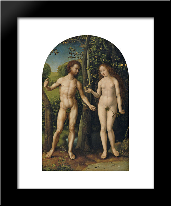 Adam And Eve 20x24 Black Modern Wood Framed Art Print Poster by Mabuse