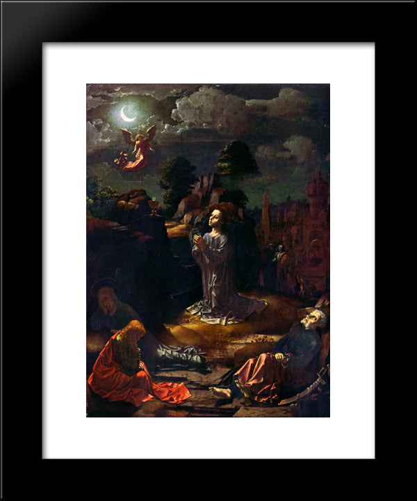 Christ On The Mount Of Olives 20x24 Black Modern Wood Framed Art Print Poster by Mabuse