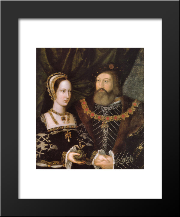Princess Mary Tudor And Charles Brandon, Duke Of Suffolk 20x24 Black Modern Wood Framed Art Print Poster by Mabuse