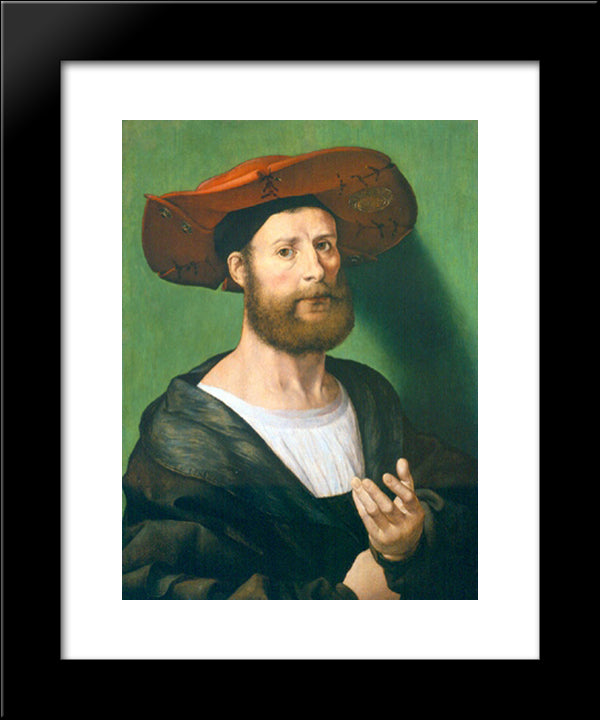 Self-Portrait 20x24 Black Modern Wood Framed Art Print Poster by Mabuse