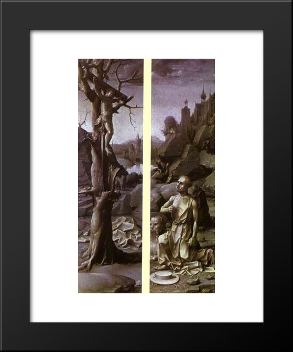 St. Jerome Penitent 20x24 Black Modern Wood Framed Art Print Poster by Mabuse