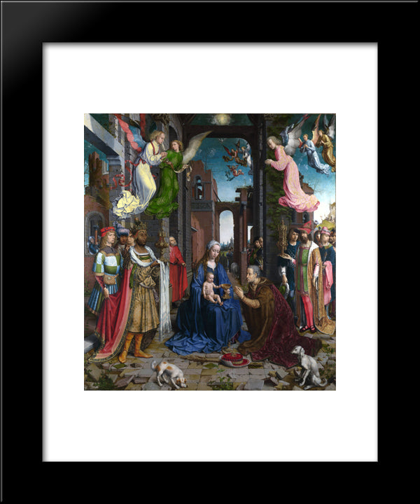 The Adoration Of The Kings 20x24 Black Modern Wood Framed Art Print Poster by Mabuse