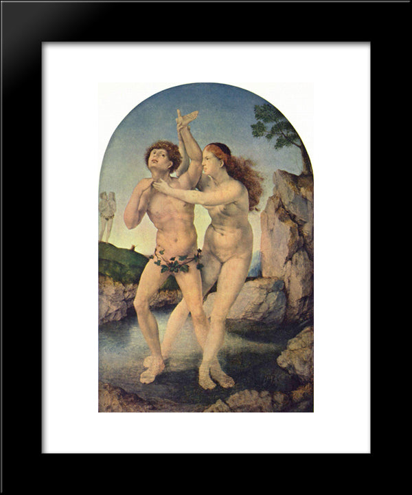 The Metamorphosis Of Hermaphrodite And Salmacis 20x24 Black Modern Wood Framed Art Print Poster by Mabuse