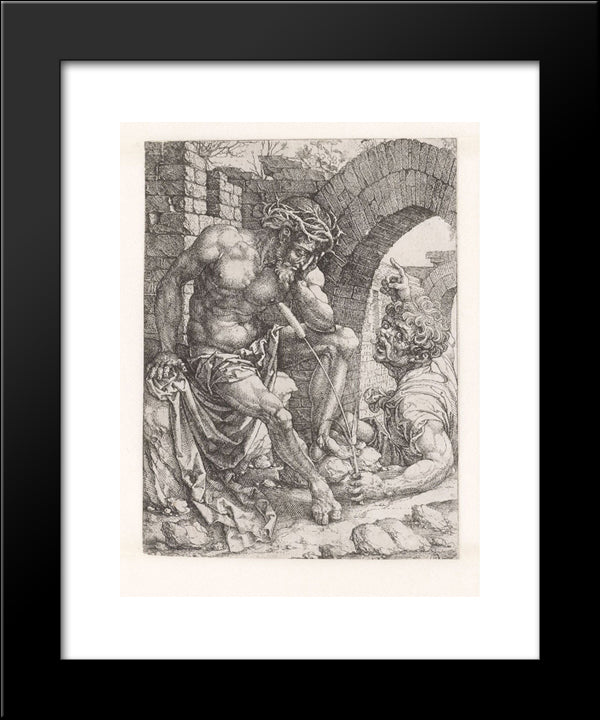 The Mocking Of Christ (The Man Of Sorrows) 20x24 Black Modern Wood Framed Art Print Poster by Mabuse