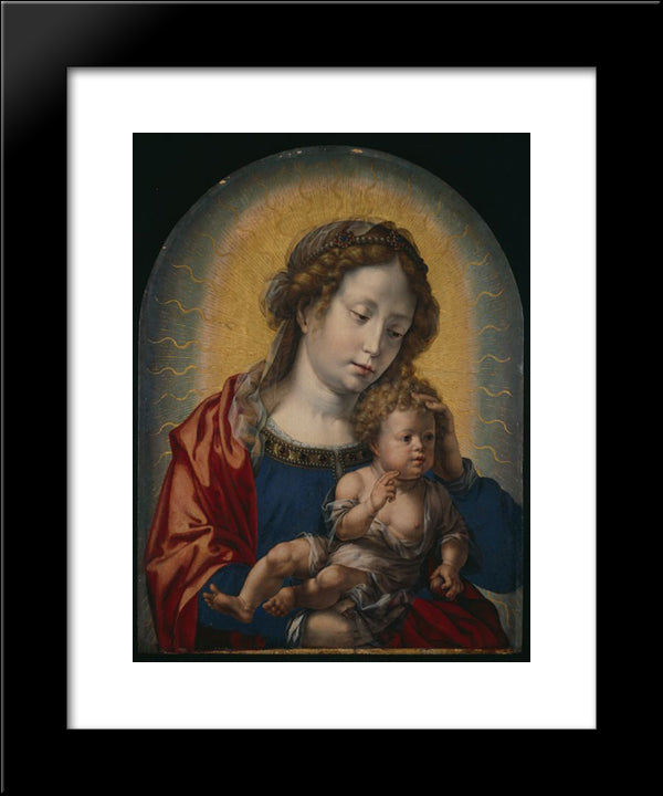 Virgin And Child 20x24 Black Modern Wood Framed Art Print Poster by Mabuse